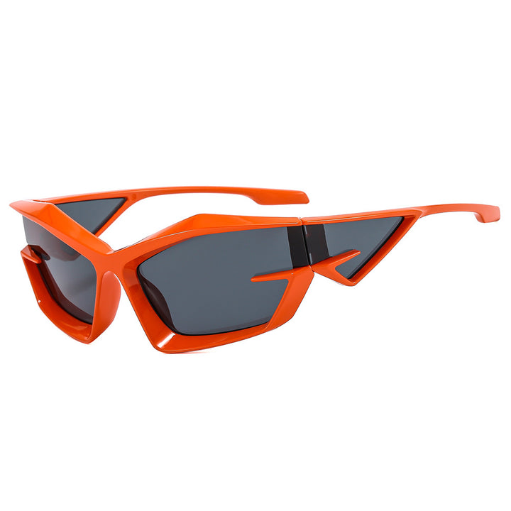 Damer futuristisk solbrille med unikt polygon-design Luvikno