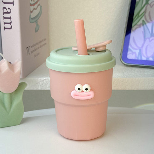 Damen Praktische Trinkbecher mit lustigem Gesicht Luvikno