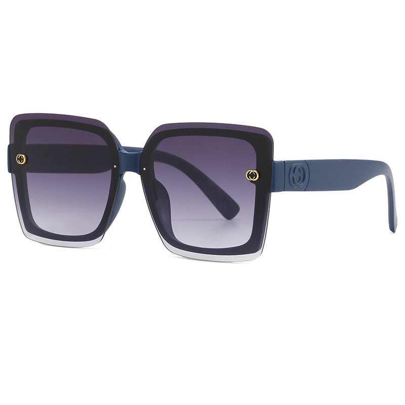 Dame oversized kvadratisk solbrille med elegant ramme Luvikno