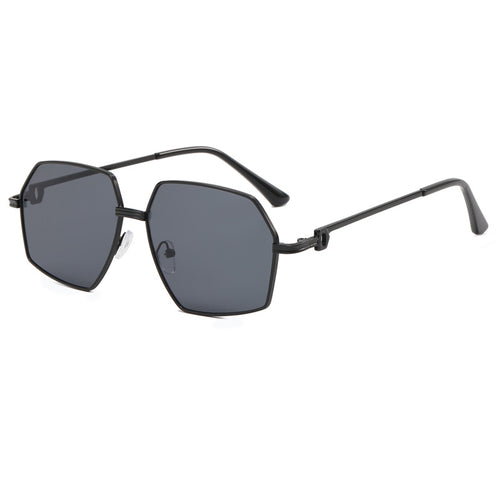 Dame Stilig geometrisk solbrille med edel metallramme Luvikno