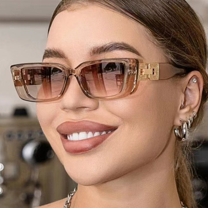 Dame moteriktig Oversized solbrille med unikt leopardmønster Luvikno