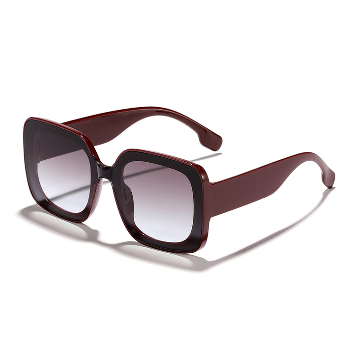 Dame firkantet solbrille med innovativt transparent rammedesign Luvikno