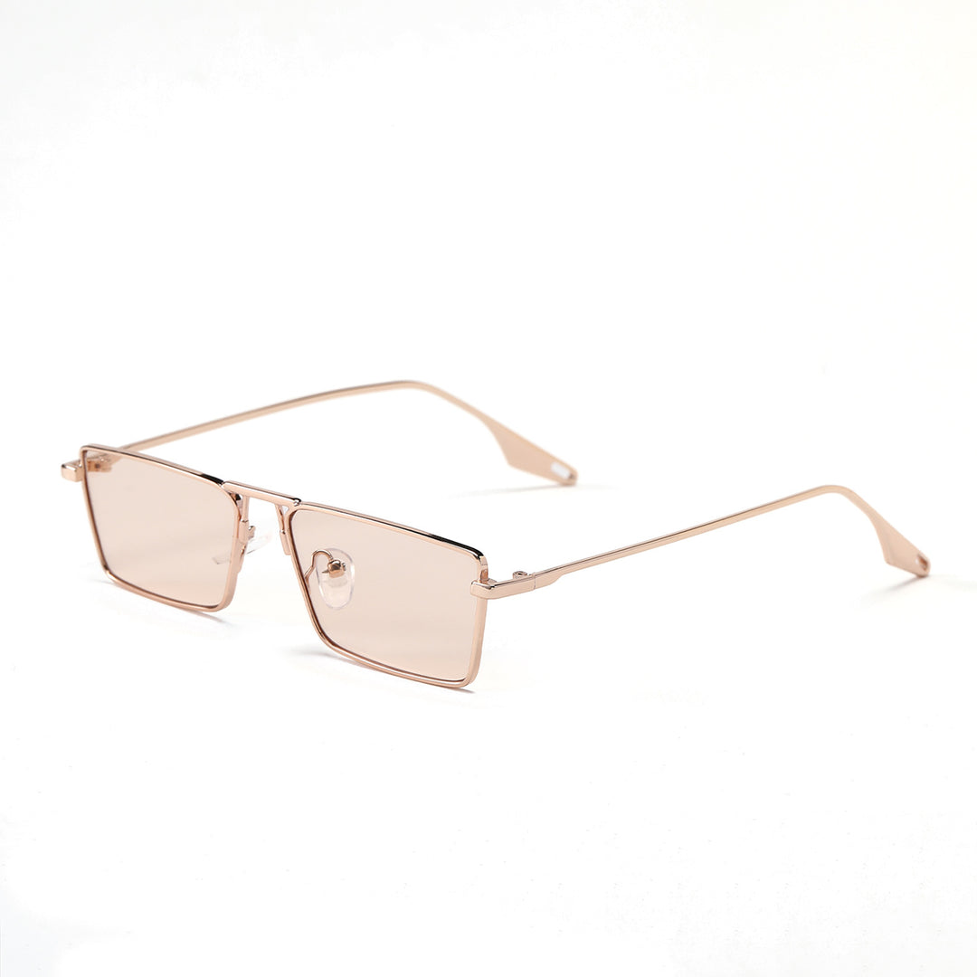 Dame elegant firkantet solbrille med smal metallramme og UV-beskyttelse Luvikno
