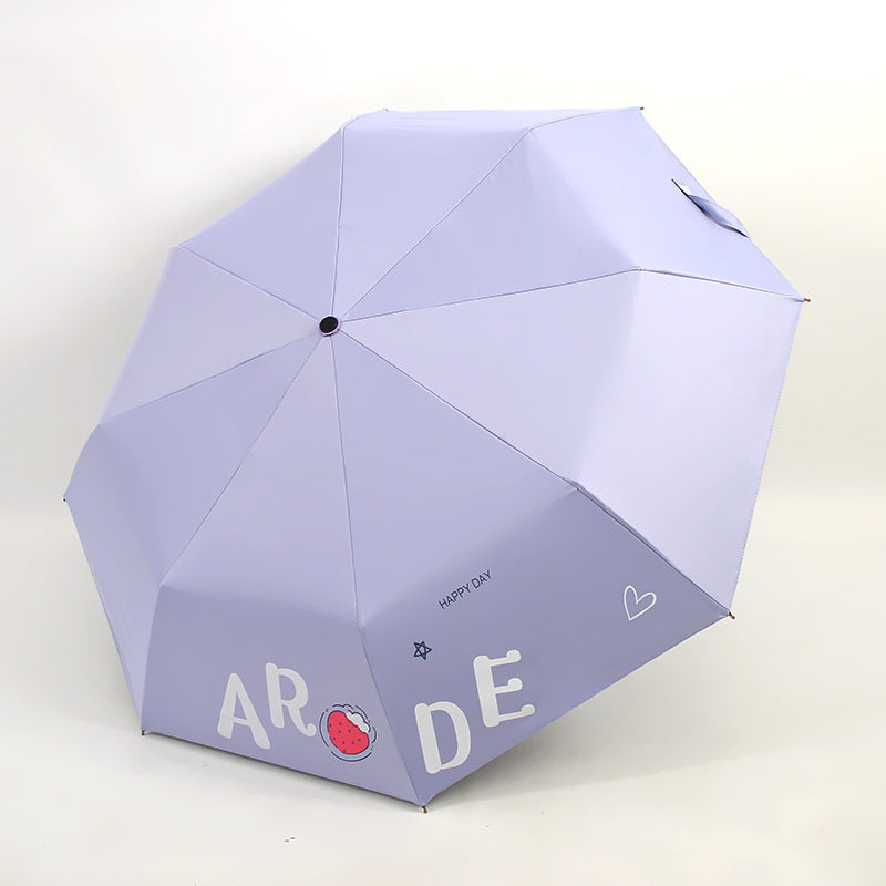 Kvinnens sammenleggbare paraply med lystig design Luvikno