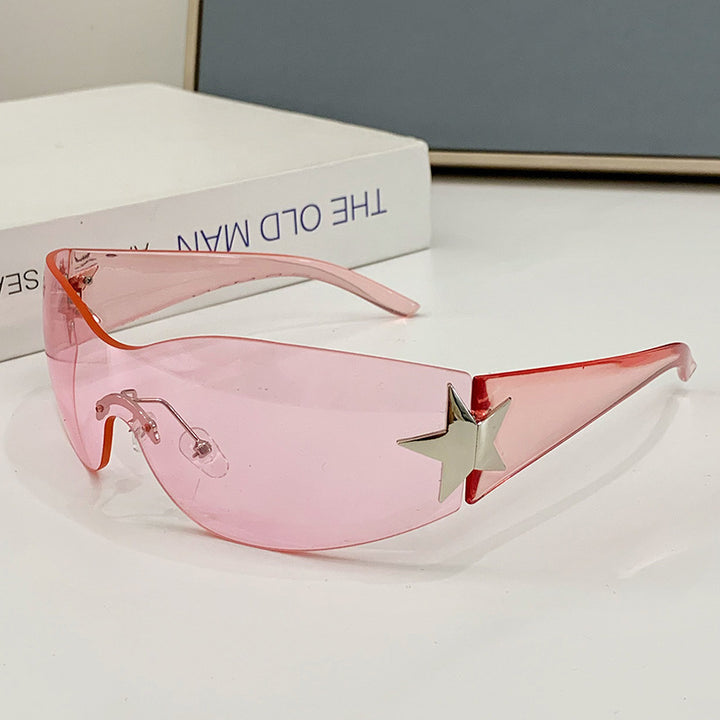 Dame moteriktig solbrille med kunstnerisk stjerneakcent Luvikno