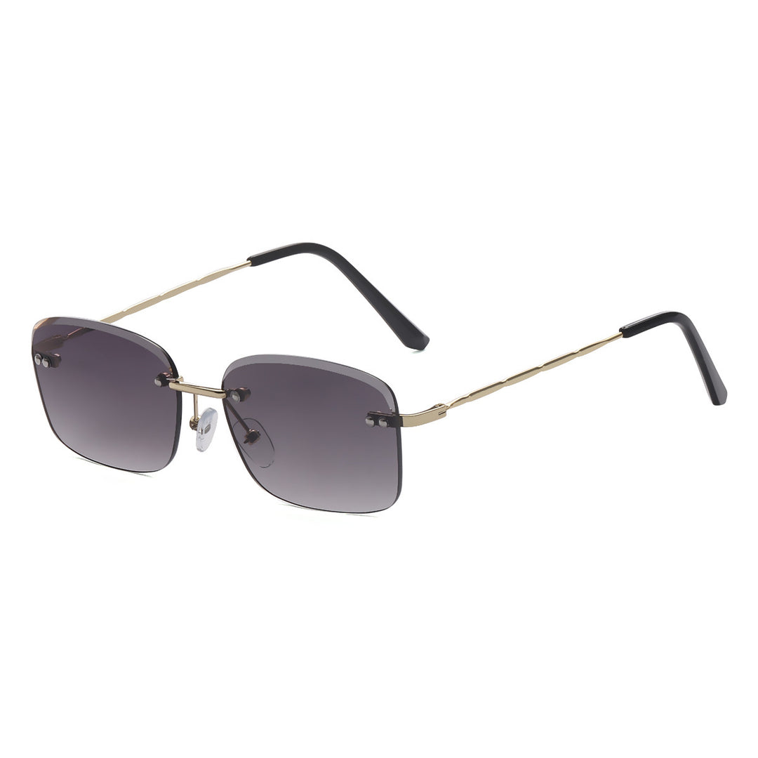 Dame kvadratisk solbrille med polariserte linser og elegant metallramme Luvikno