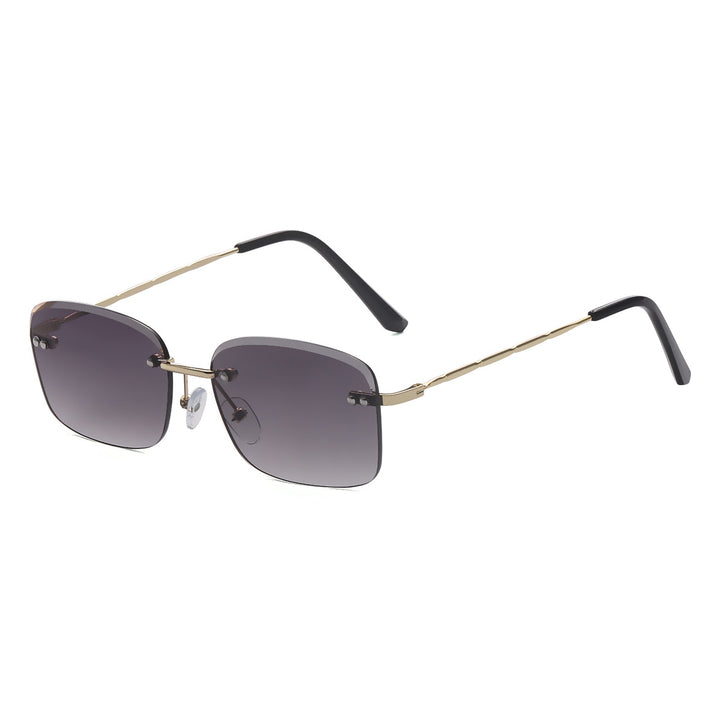 Dame kvadratisk solbrille med polariserte linser og elegant metallramme Luvikno