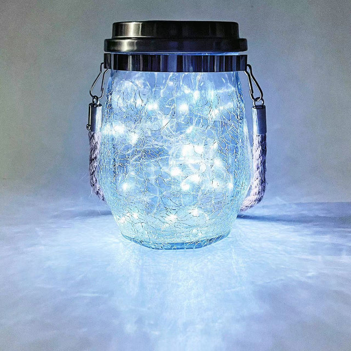 Samtidig KREATIV sprukket glassflaske stjerne dekor LED solcelle lyskjede for utendørs terrasse | Luvikno