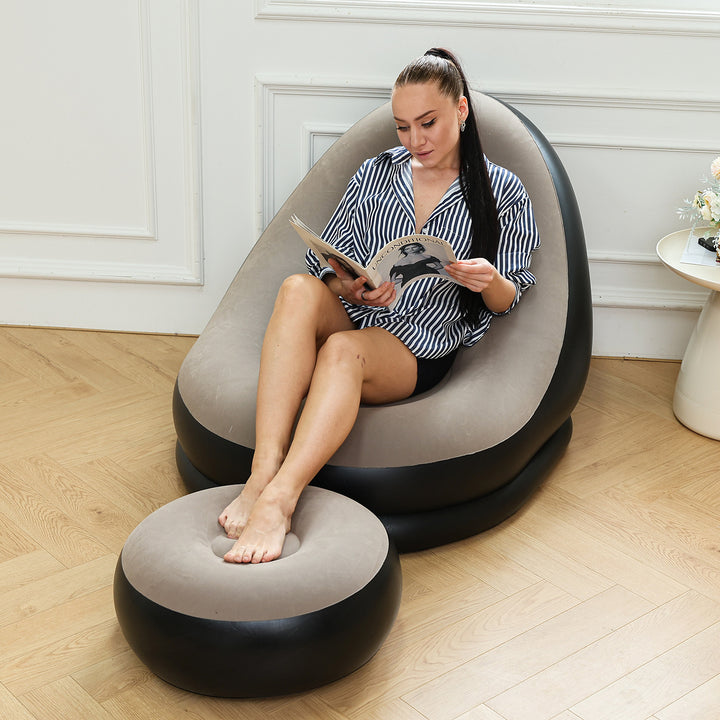 Kvinne oppblåsbar komfortsofa med ergonomisk ryggstøtte Luvikno