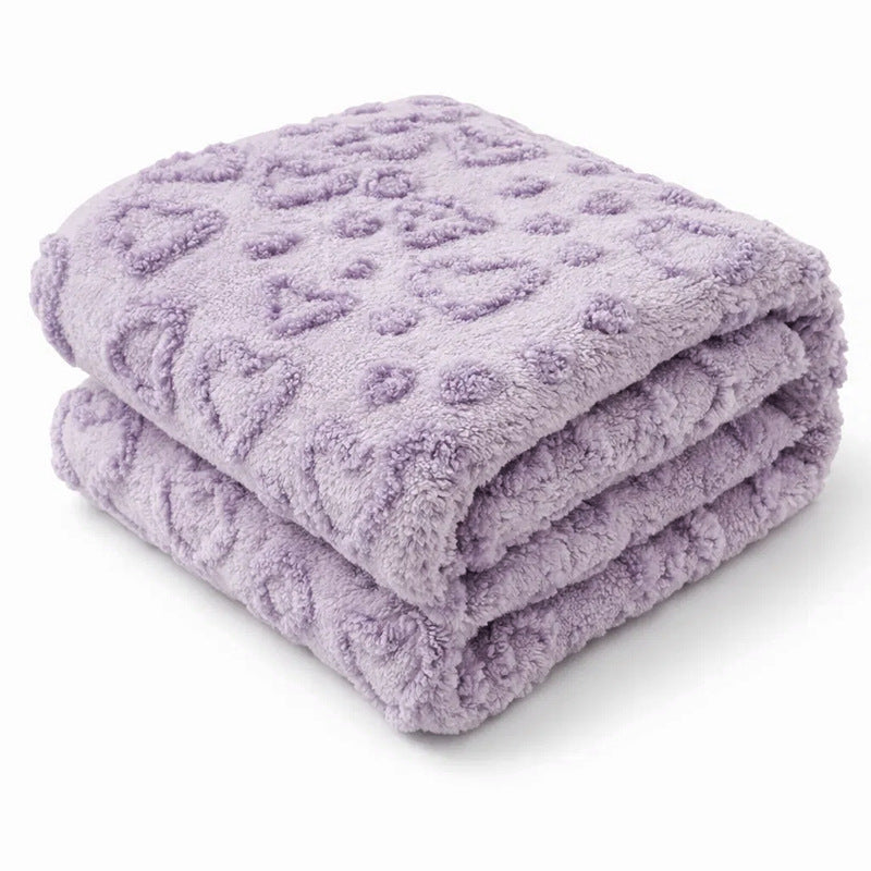 Damer Koselige Fleece-teppe med hjerte-design Luvikno