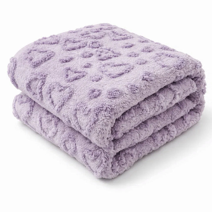 Damer Koselige Fleece-teppe med hjerte-design Luvikno