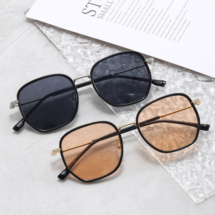 Dame geometrisk oversized solbrille Luvikno