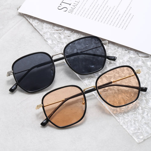 Dame geometrisk oversized solbrille Luvikno