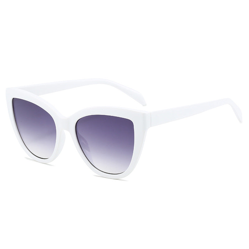 Dame Cat-Eye solbriller med transparent ramme og UV-beskyttelse Luvikno