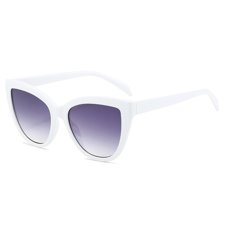 Dame Cat-Eye solbriller med transparent ramme og UV-beskyttelse Luvikno