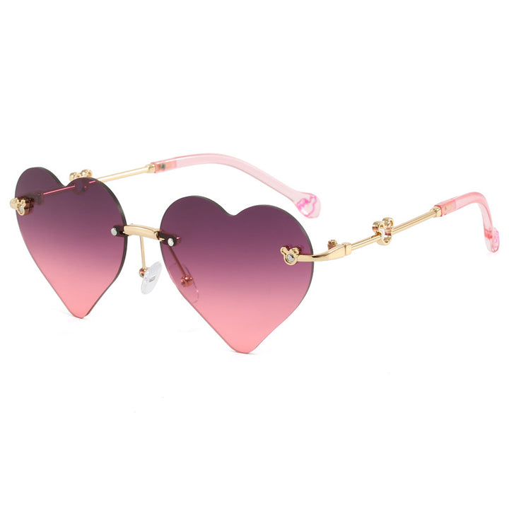 Dame hjerteformet solbrille med speilende linser Luvikno