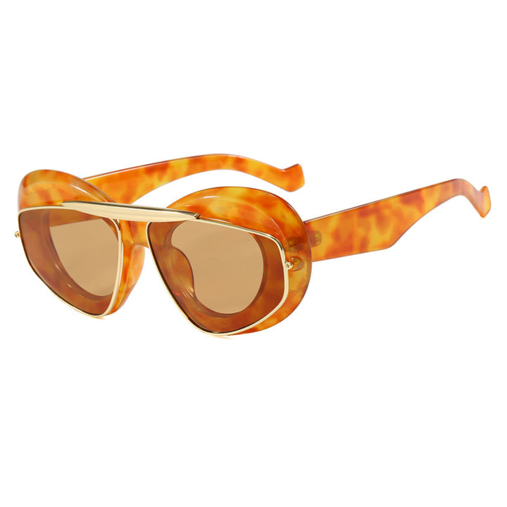 Dame futuristisk solbrille med elegant ramme Luvikno