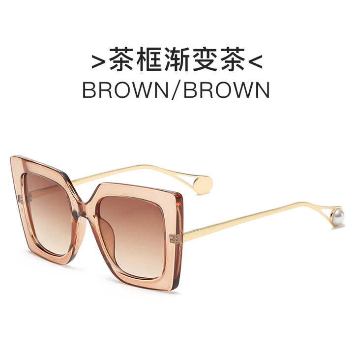 Dame elegant solbrille med geometrisk ramme Luvikno