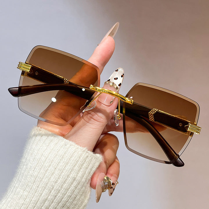 Dame stilige oversized firkantede solbriller Luvikno