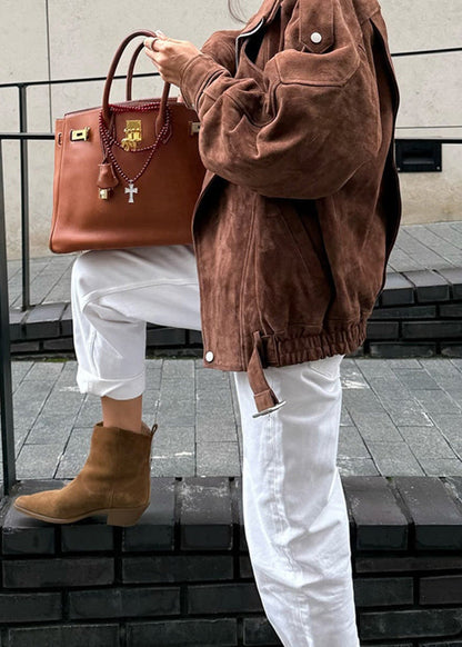 Luvik | Nubuck Moto Bomber Jacket