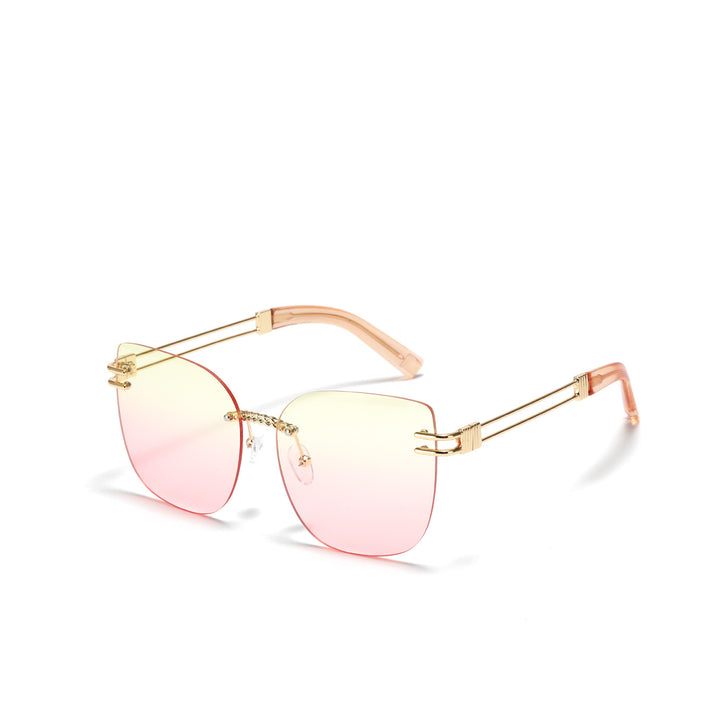 Dame Oversized solbriller med stilig gradient og unikt ramme Luvikno