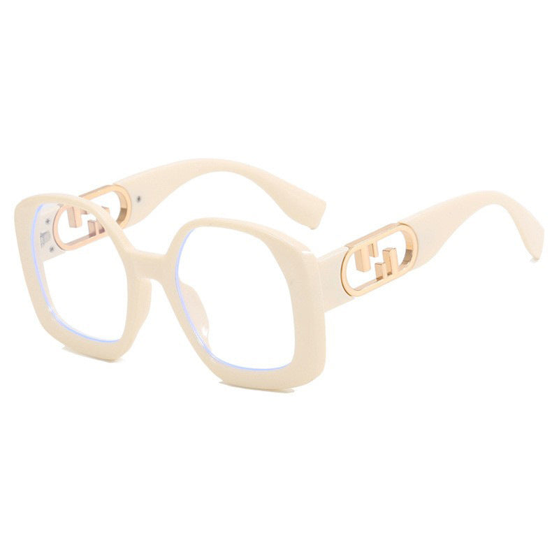Dame oversized solbriller med ekstravagant geometrisk ramme og elegante detaljer Luvikno