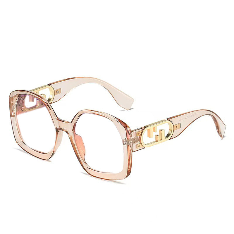 Dame oversized solbriller med ekstravagant geometrisk ramme og elegante detaljer Luvikno