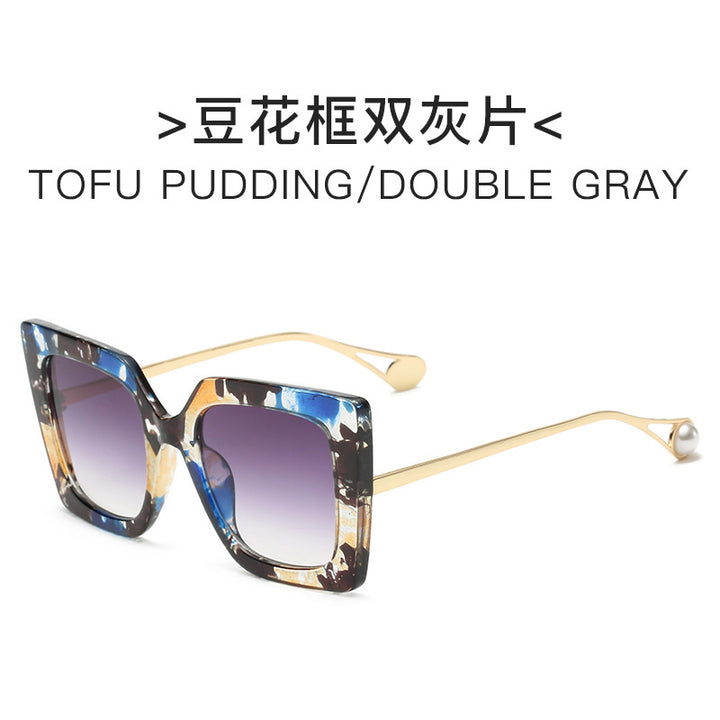 Dame elegant solbrille med geometrisk ramme Luvikno