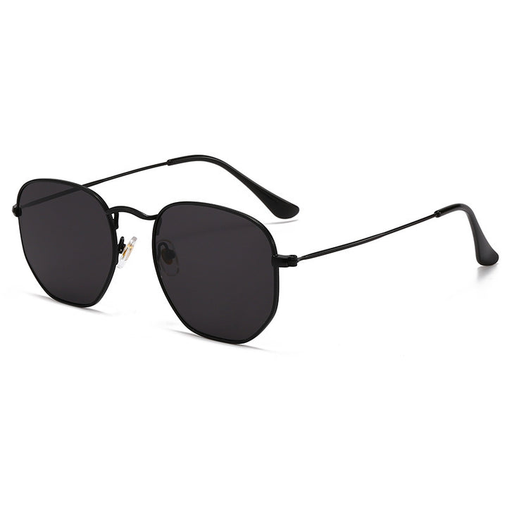 Dame Oversized solbriller med elegant gullmetallramme og solid UV-beskyttelse Luvikno