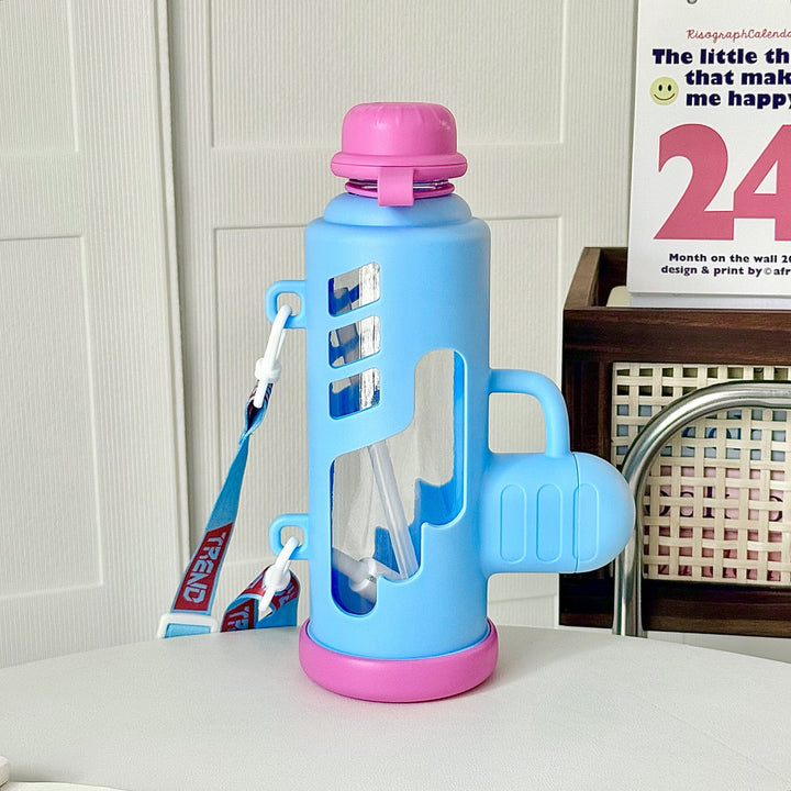Damen Trendige Wasserflasche mit innovativem Design und praktischem Tragegriff Luvikno
