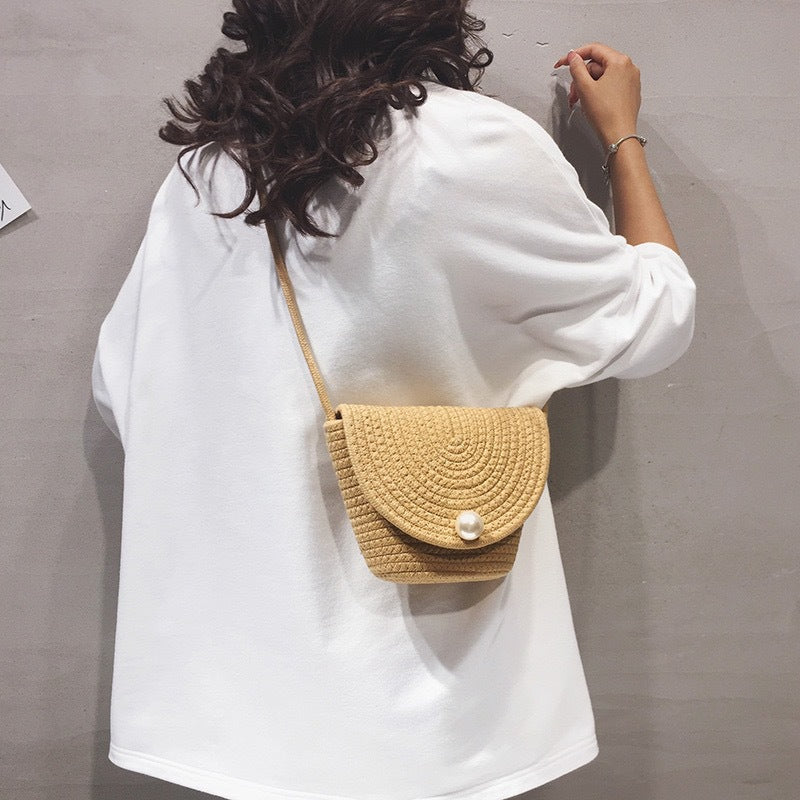 Dame Stilfull Clutch laget av flettet materiale Luvikno