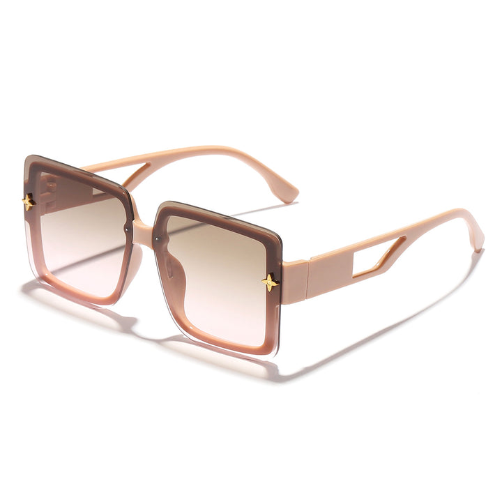 Dame moteriktig kvadratisk solbrille med elegant ramme Luvikno