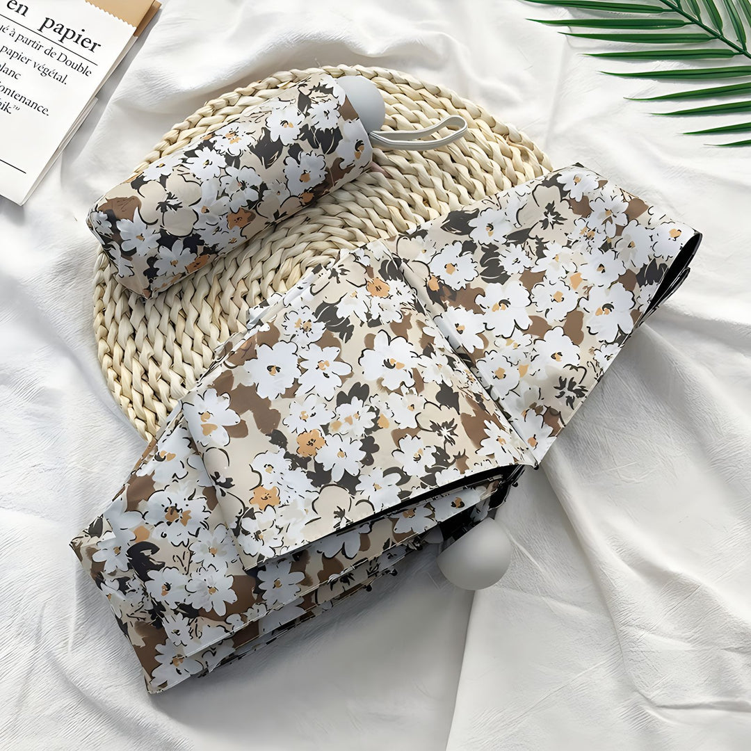 Damer Sammenleggbart paraply med elegant blomsterdesign Luvikno