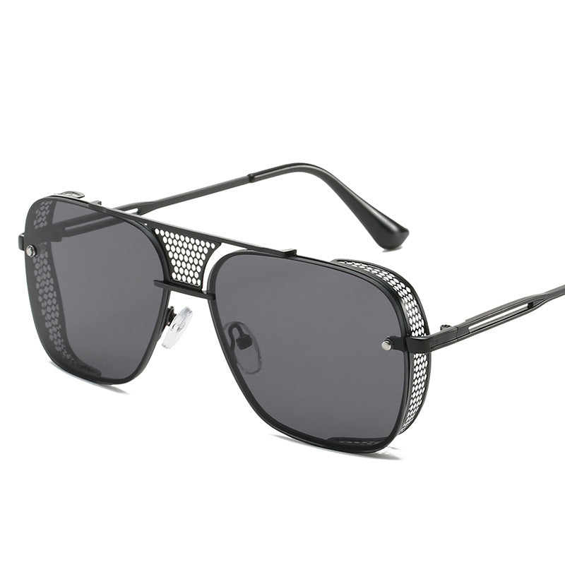 Dame moteriktig sport-solbrille med nettinnramming Luvikno