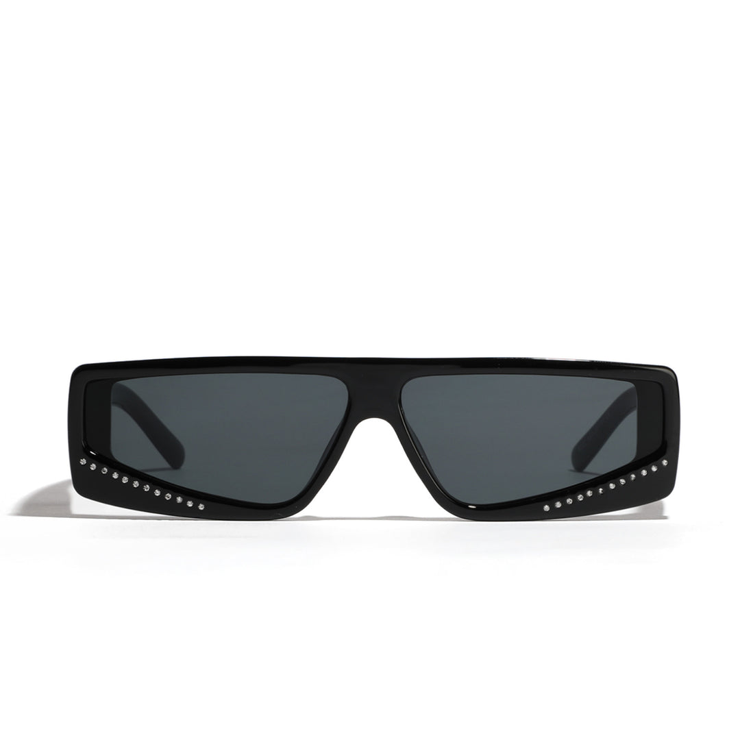 Dame oversized solbriller med futuristisk form og stilige dekorasjoner Luvikno