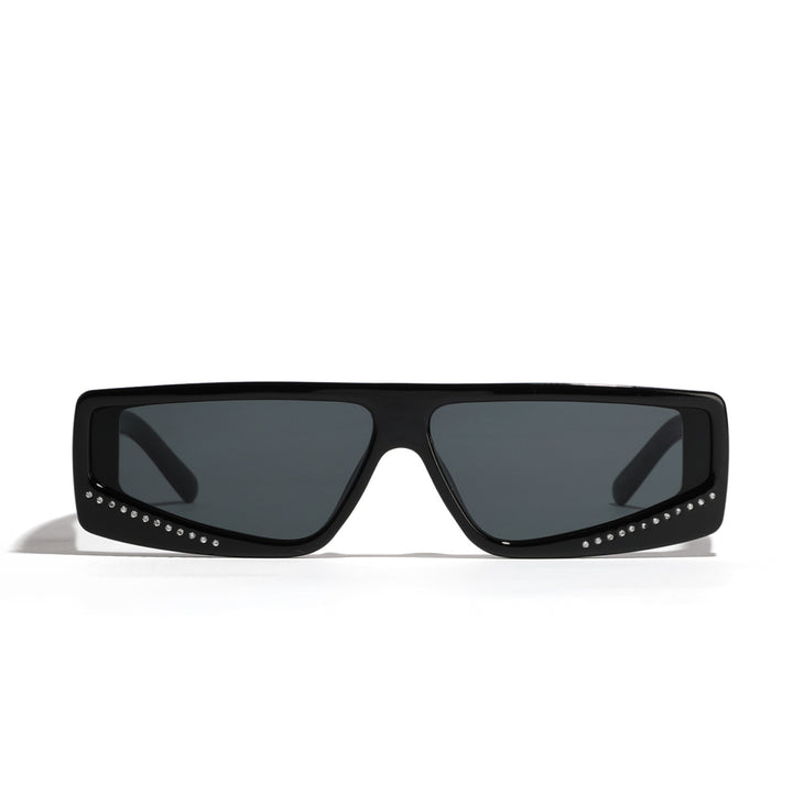 Dame oversized solbriller med futuristisk form og stilige dekorasjoner Luvikno