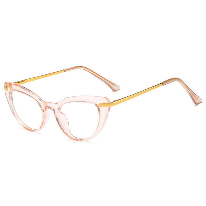 Dame Cat-Eye solbriller med glitrende metalramme Luvikno