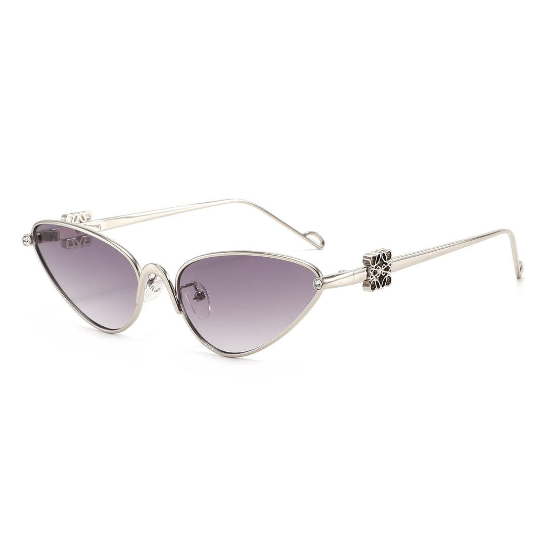 Dame Cat-Eye solbriller med elegante detaljer og UV-beskyttelse Luvikno