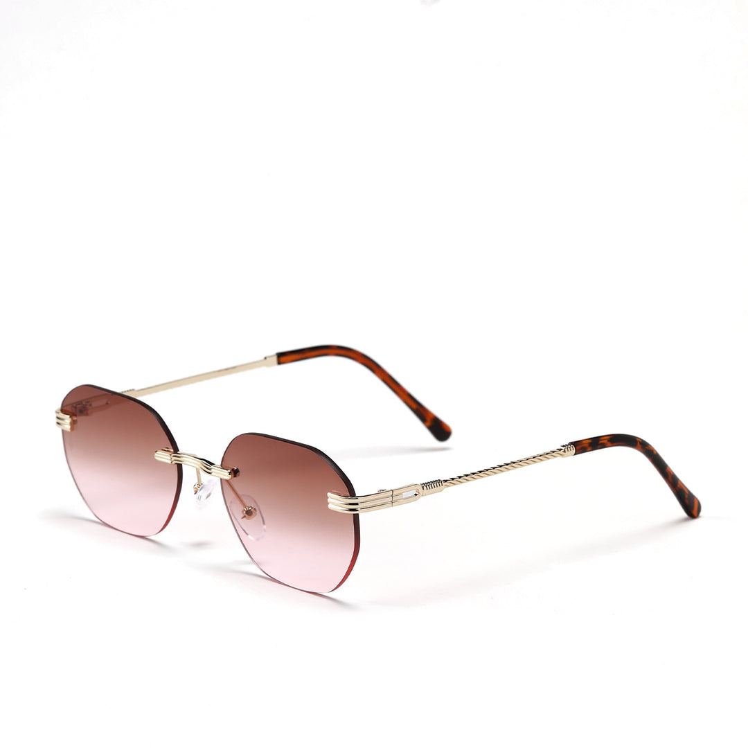 Dame geometrisk solbrille med elegant metallramme Luvikno