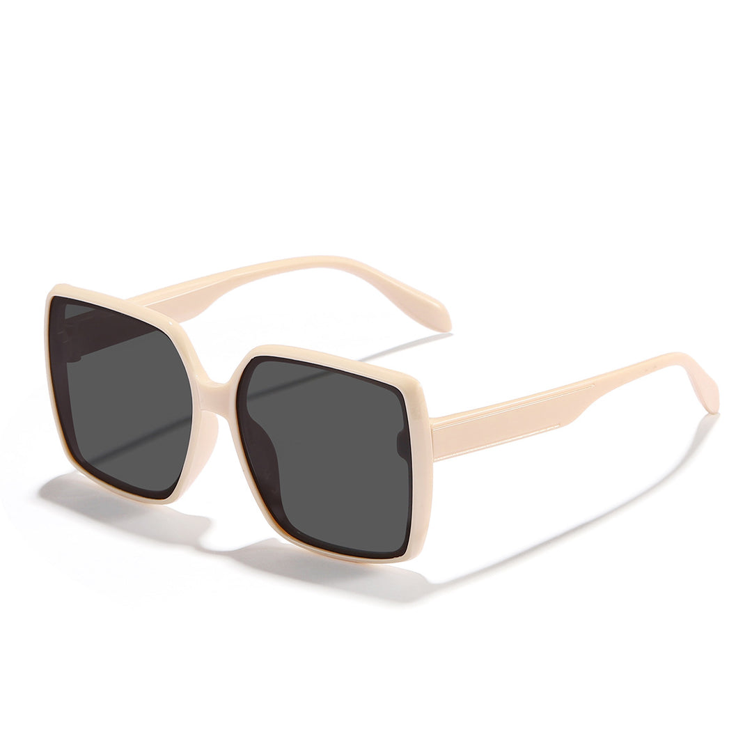 Dame oversized solbrille med moderne kvadratisk ramme og beskyttende glass Luvikno