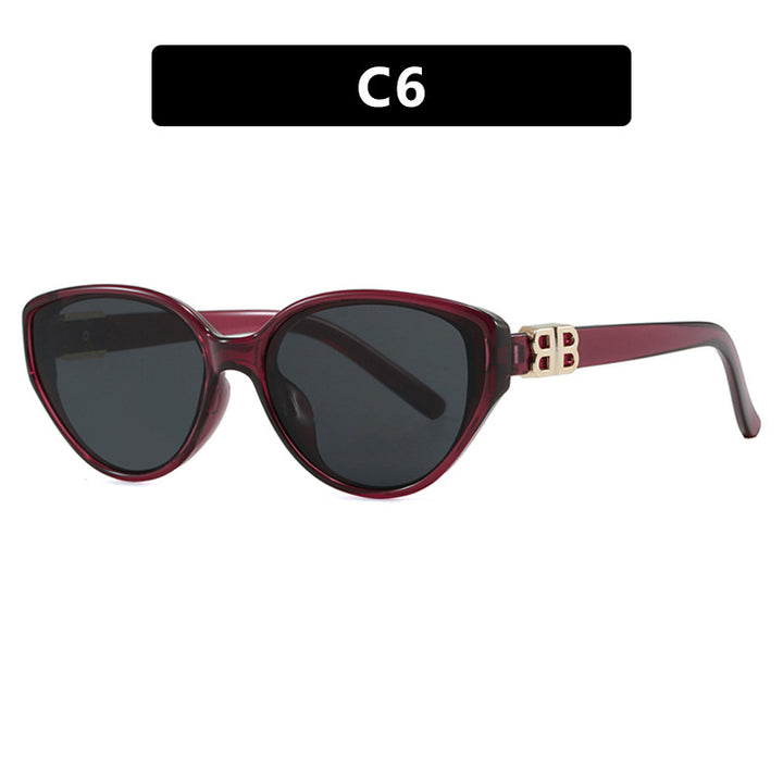 Dame modische Cat-Eye solbriller med elegant metallramme og UV-beskyttelse Luvikno