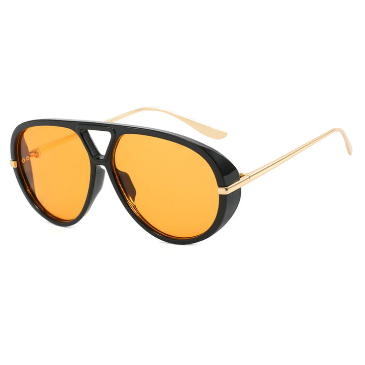 Dame Oversized solbriller med elegant plastramme og speilbelagte glass Luvikno