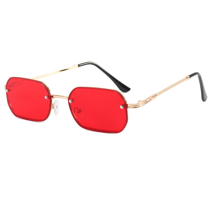 Damer moterikt Åttekantet solbrille med luksuriøs metallramme Luvikno