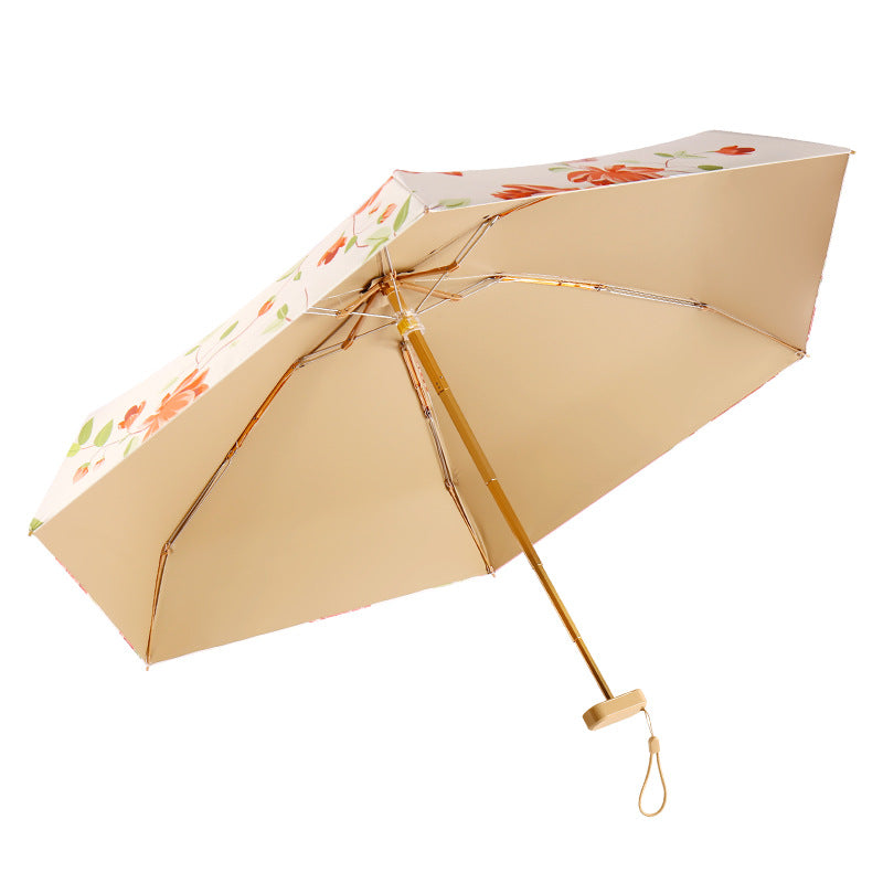 Damer Faltregnparaply med blomsterdesign Luvikno