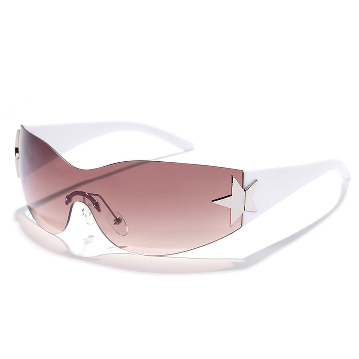 Dame futuristisk design solbriller med unike aksenter Luvikno