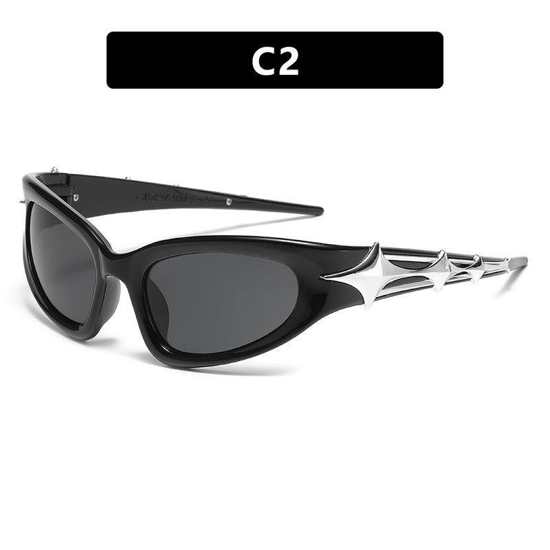 Damer futuristisk solbrille med unikt stjernedesign Luvikno