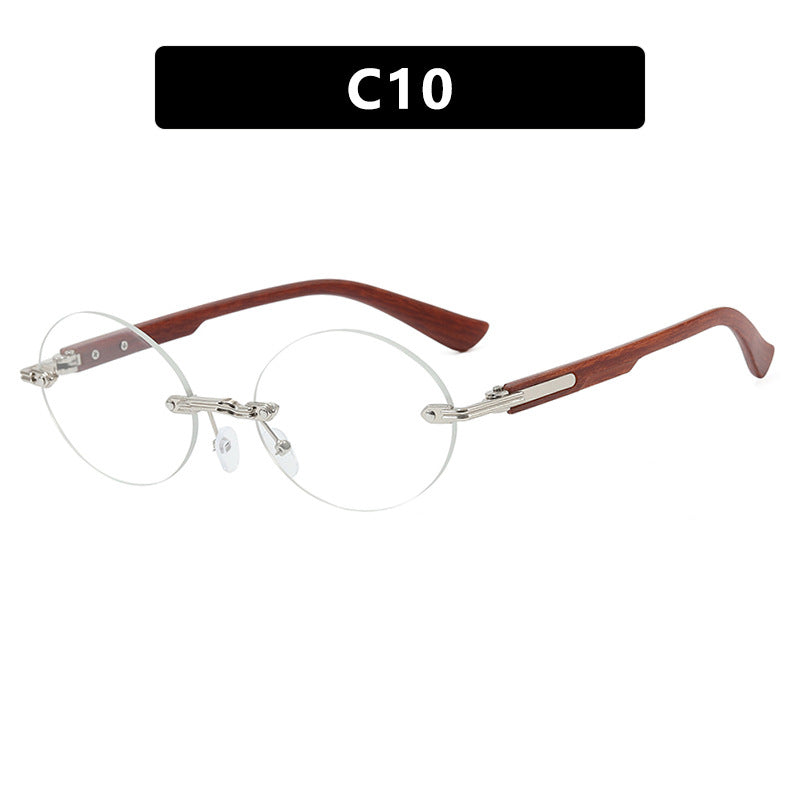 Dame rund solbrille med elegant treinnramme og UV-beskyttelse Luvikno