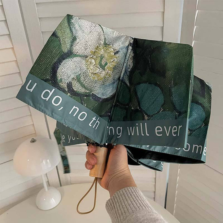 Damer sammenleggbart paraply med florale accenter Luvikno