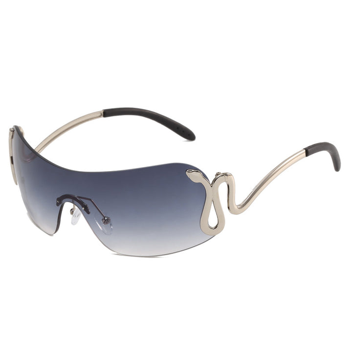Damer futuristisk sportssolbrille med lekent design Luvikno