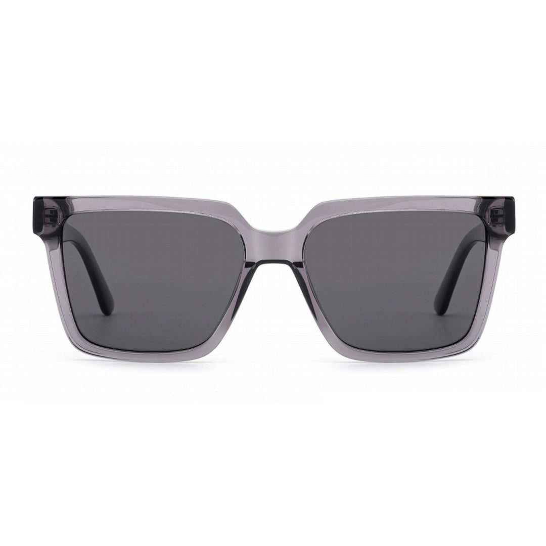 Dame kvadratisk solbrille med moderne plastikkramme og UV-beskyttelse Luvikno
